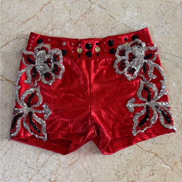 Glamour Costumes Red Sequin 2 Piece Dance Costume - Picture 4 of 13